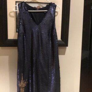 Banana Republic deep blue sheath sequence dress in 6 NWT
